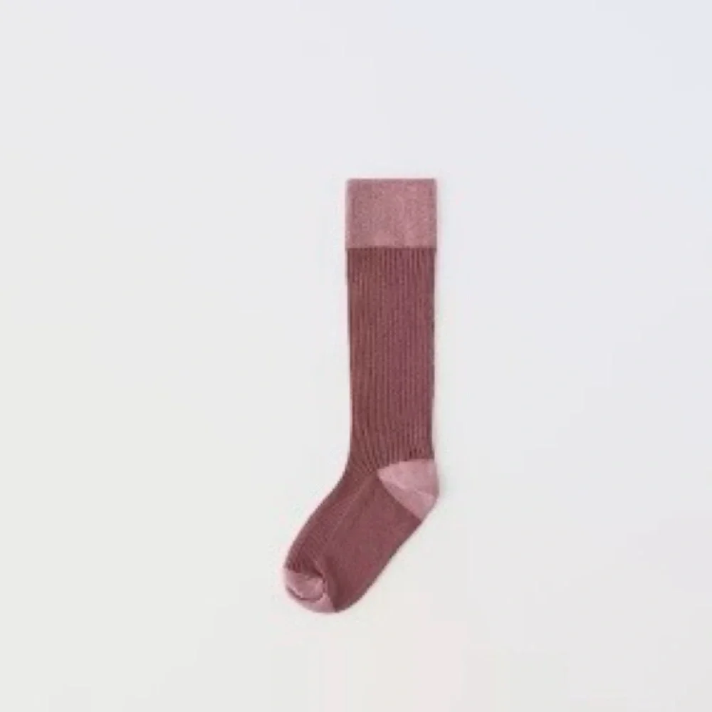 ZARA knee block color two pack gray & pink kids Socks